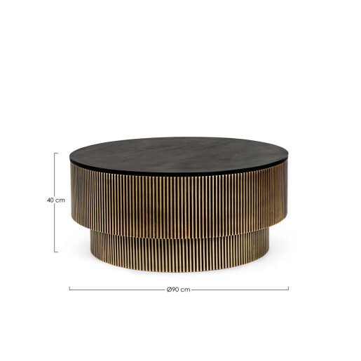 Masuta mdf lemn mango auriu negru Virat 90x40 cm