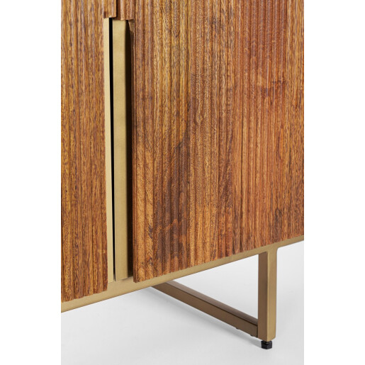 Comoda lemn mango maro otel auriu 95x40x80 cm