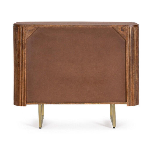 Comoda lemn mango maro otel auriu 95x40x80 cm