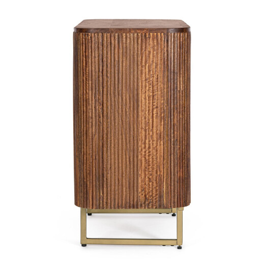Comoda lemn mango maro otel auriu 95x40x80 cm