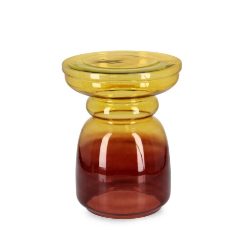 Masuta cafea sticla amber caramiziu Nasir Ø35x45h