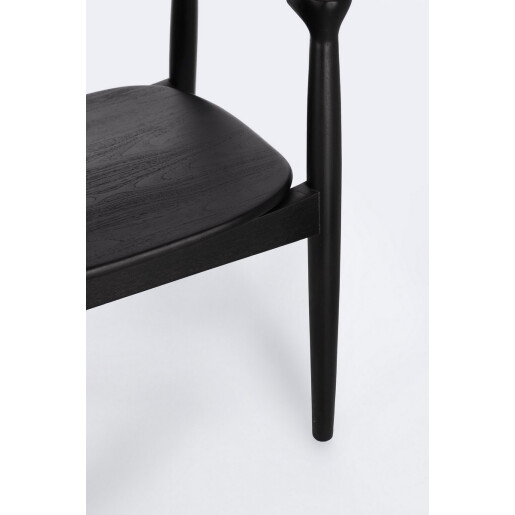 Set 2 scaune lemn negru Idris 60x54x80 cm