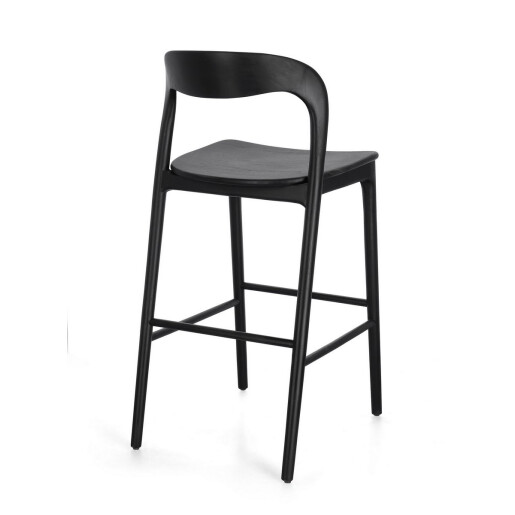 Scaun bar lemn negru Miley 48x51.5x102 cm