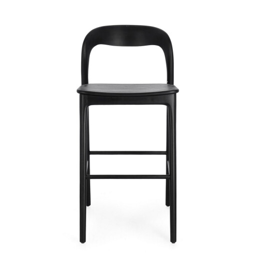 Scaun bar lemn negru Miley 48x51.5x102 cm