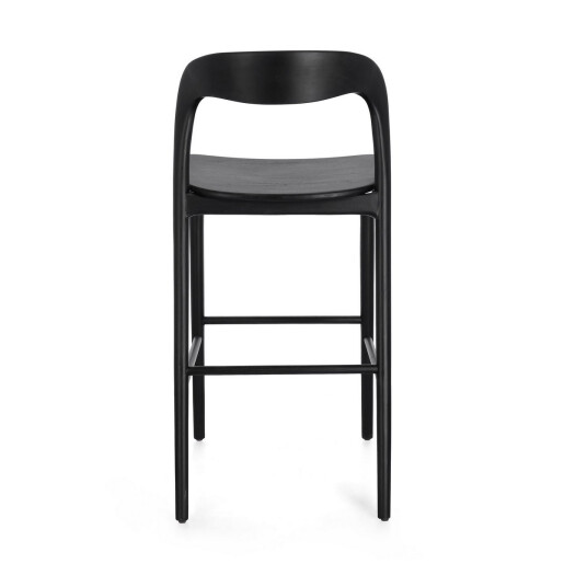 Scaun bar lemn negru Miley 48x51.5x102 cm