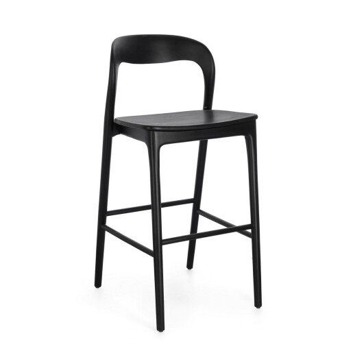 Scaun bar lemn negru Miley 48x51.5x102 cm