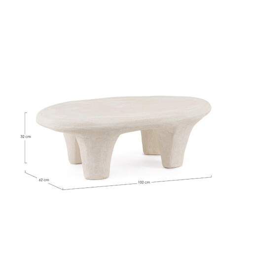 Masuta cafea polirasina nisipiu Albin 102x62x32h