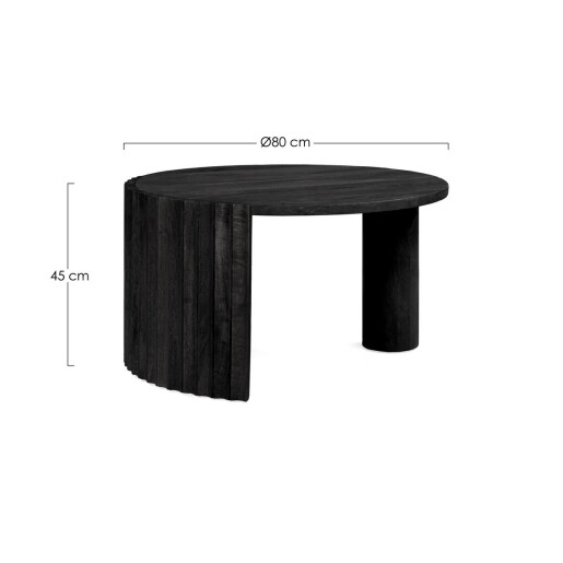 Masuta lemn mango negru Orissa 80x45 cm