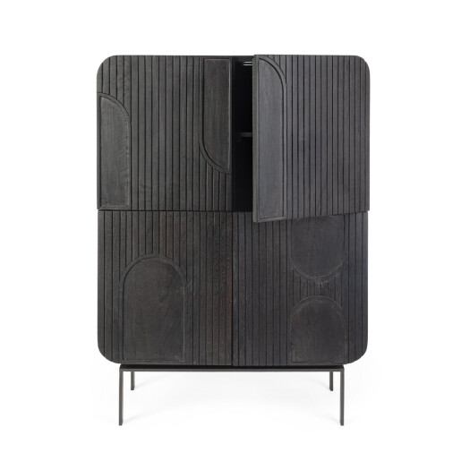 Comoda lemn mango negru Odissa 90x42x120 cm