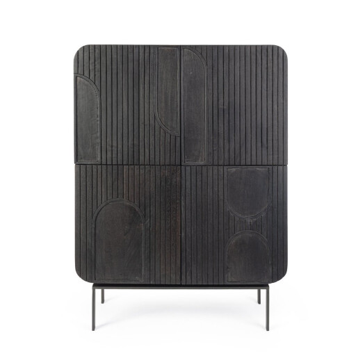Comoda lemn mango negru Odissa 90x42x120 cm