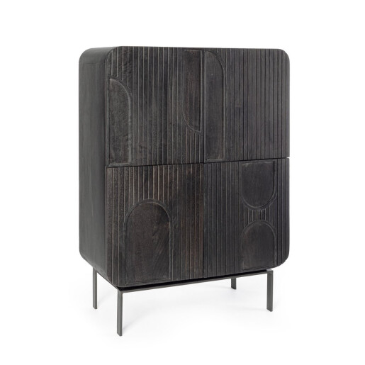 Comoda lemn mango negru Odissa 90x42x120 cm