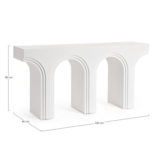 Consola mdf alb Rhome 160x40x80 cm