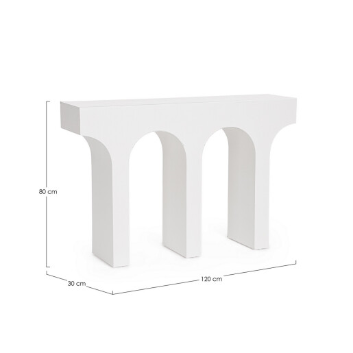 Consola mdf alb Rhome 120x30x80 cm