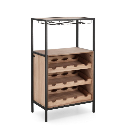 Suport sticle vin, pahare Isaac 51x30x91 cm