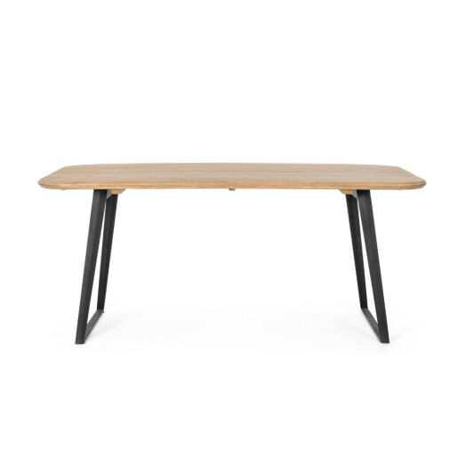 Masa otel negru lemn mango maro Nashik 175x90x76h