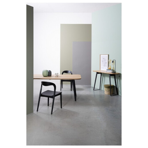 Masa otel negru lemn mango maro Nashik 175x90x76h