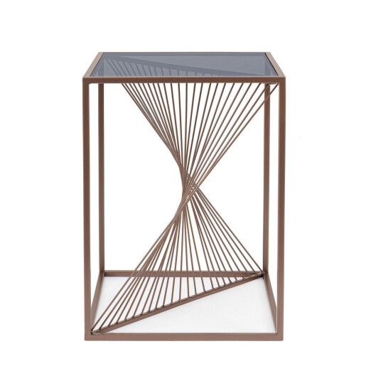 Masuta otel sticla neagra Espiral 40x40x56 cm