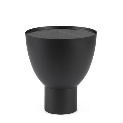 Masuta otel negru sticla Archie 40.5x45.5 cm