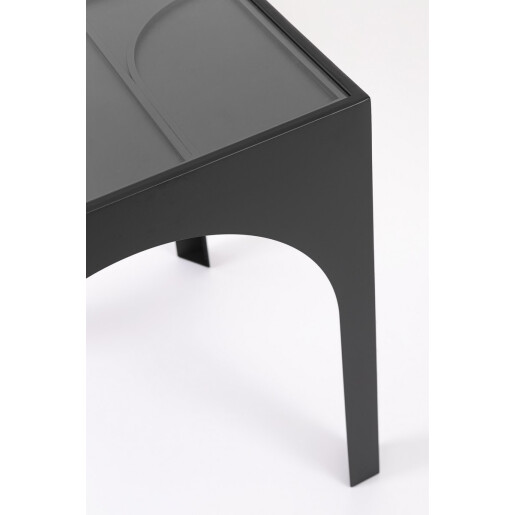 Masuta otel negru sticla Archie 45x45x55 cm
