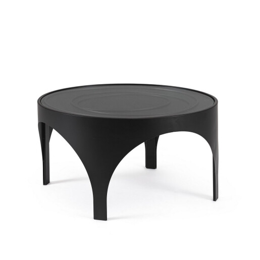Masuta otel negru sticla Archie 70x38 cm