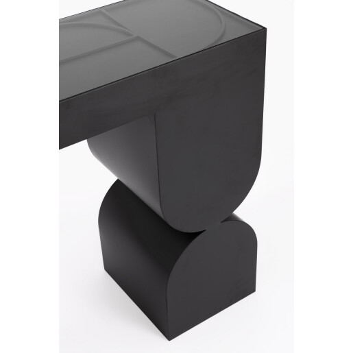 Consola otel negru sticla Archie 120x32x75 cm