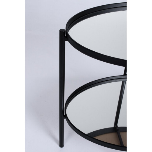 Masuta cafea otel negru sticla Jens 64x44x55,5h