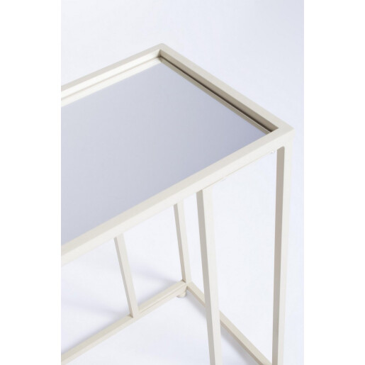 Masuta cafea otel ivoire sticla Niklas 48x30x60 cm