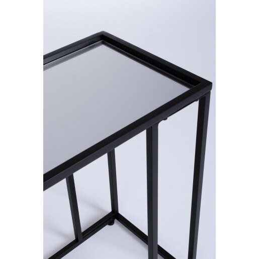 Set 2 masute otel negru sticla Niklas 48x30x60 cm
