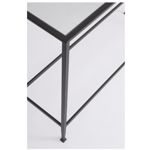 Set 2 console otel negru sticla securizata Zelena 101.5x30.5x74h; 106.5x35.5x79h