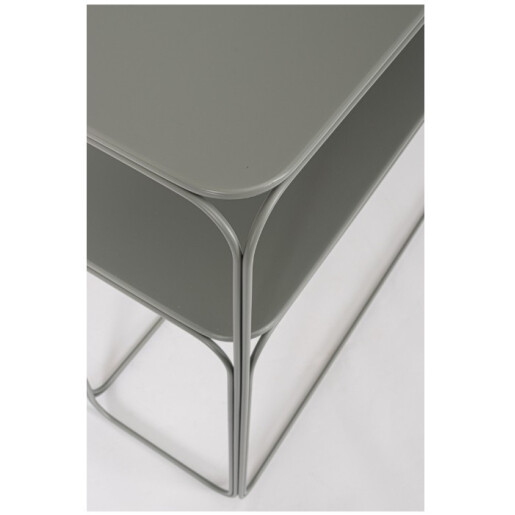 Set  consola, 2 masute cafea otel maro verde salvie Clarity 2 x 30x30x50h; 105x32x77h