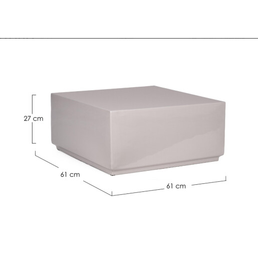 Masuta cafea otel gri fog Amoda 61x61x27h