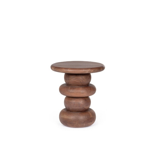 Masuta cafea lemn mango maro Lopez Ø40x45h