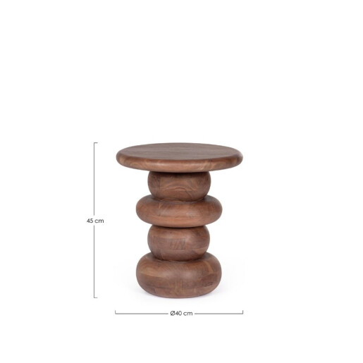 Masuta cafea lemn mango maro Lopez Ø40x45h