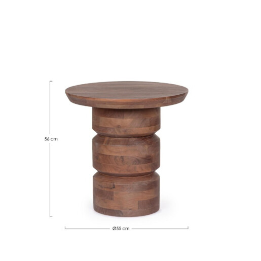 Masuta cafea lemn mango maro Cortez Ø55x56h