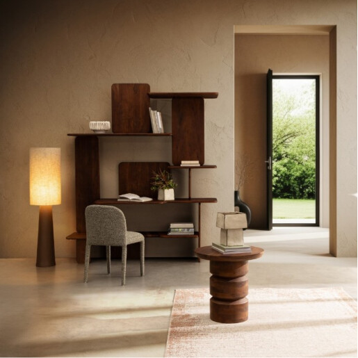 Masuta cafea lemn mango maro Cortez Ø55x56h