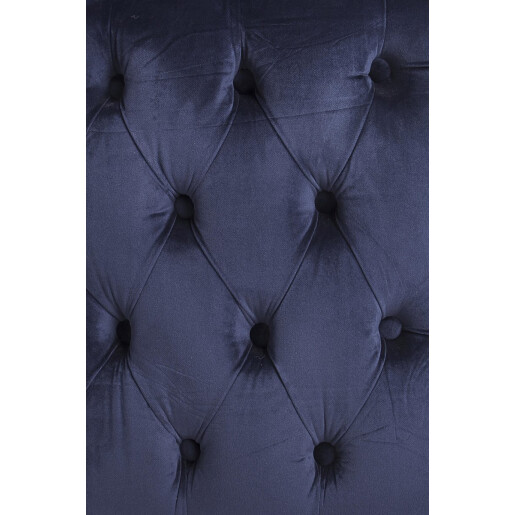 Canapea catifea albastra otel auriu Tenbury 144x77x79.5 cm