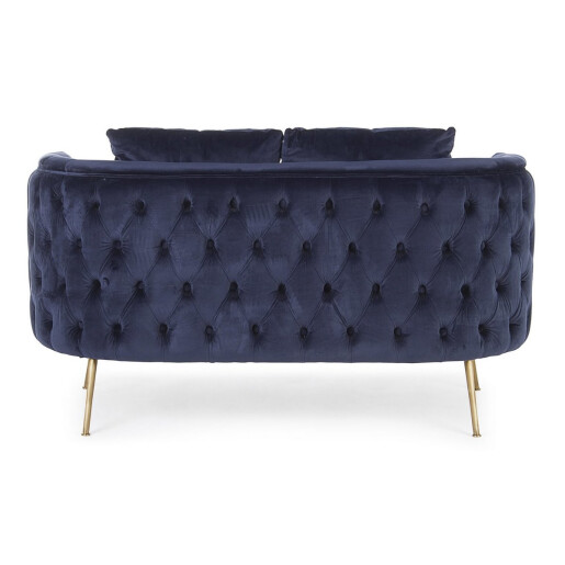 Canapea catifea albastra otel auriu Tenbury 144x77x79.5 cm