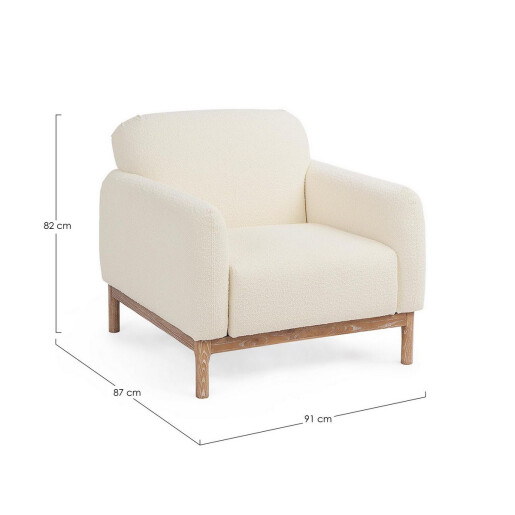 Fotoliu lemn maro textil natur Detroit 91x87x82 cm