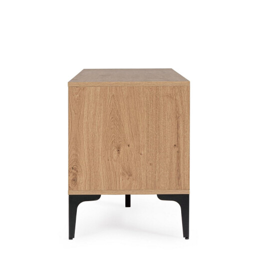 Comoda TV mdf natur otel negru Melys 140x40x52h
