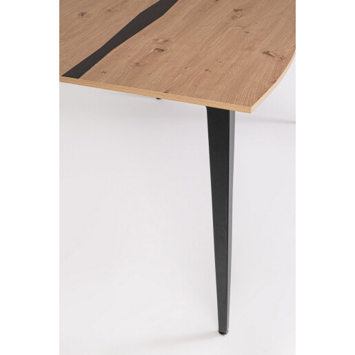 Masa mdf natur otel negru Mely 160x90x75h