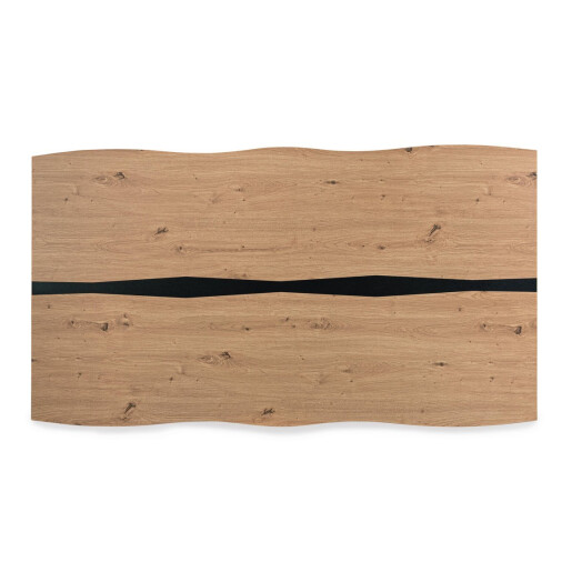 Masa mdf natur otel negru Mely 160x90x75h