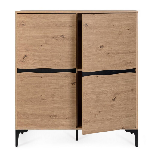 Comoda mdf natur otel negru Melys 100x40x115h