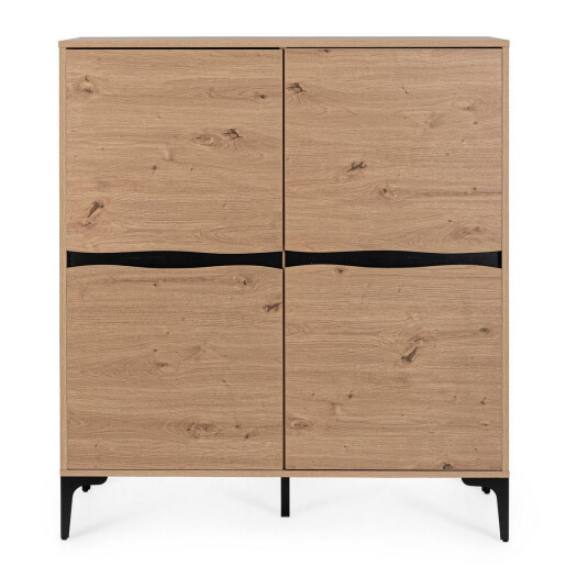 Comoda mdf natur otel negru Melys 100x40x115h