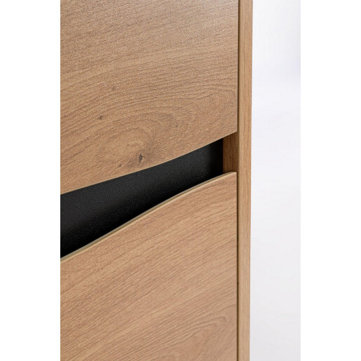 Noptiera mdf natur otel negru Melys 45x40x52h