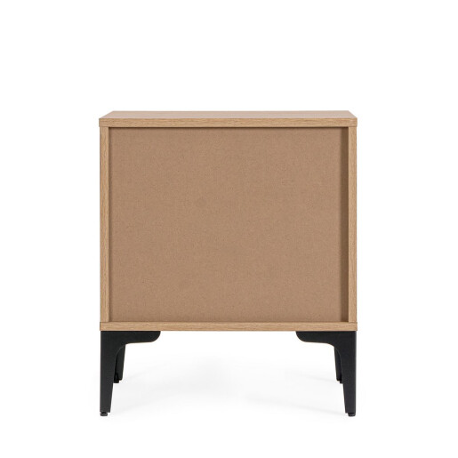 Noptiera mdf natur otel negru Melys 45x40x52h