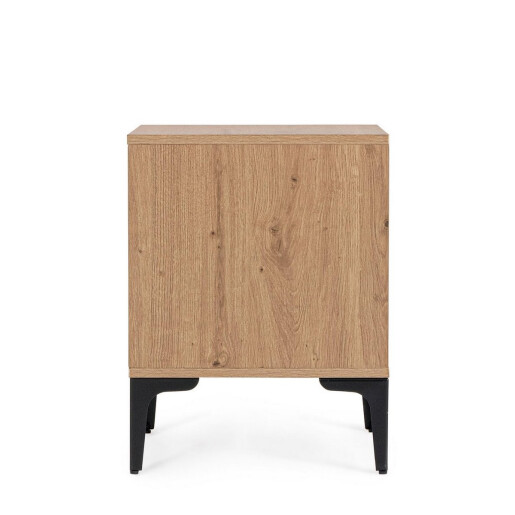 Noptiera mdf natur otel negru Melys 45x40x52h