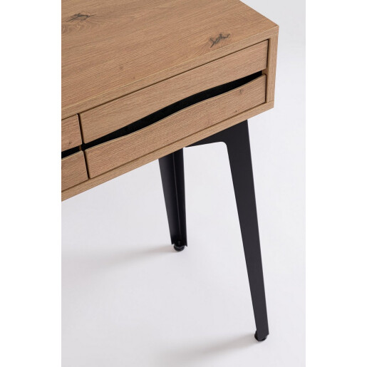 Consola mdf natur otel negru Melys 100x30x75h
