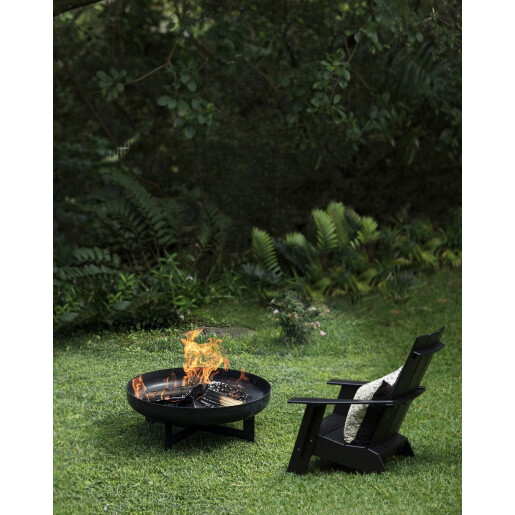 Vatra de foc otel negru Efesto 70x26 cm