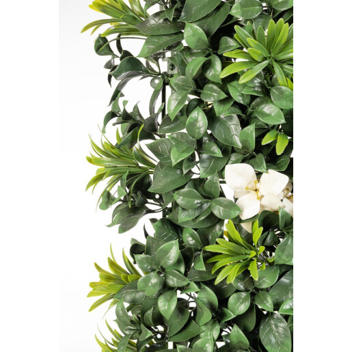 Panou plante artificiale alb verde 100x100 cm