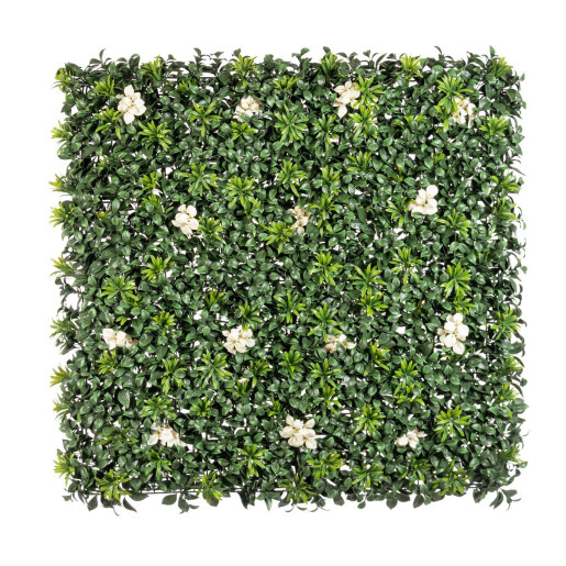 Panou plante artificiale alb verde 100x100 cm